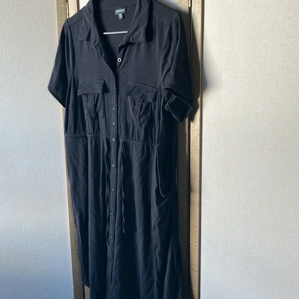 torrid Black Button-Front Shirt Dress